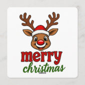 Invitation Cute Rudolph Reindeer Merry Christmas (Dos)