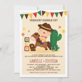 Invitation Cute Rustic Petit Cowboy Baby shower Thème (Devant)