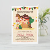 Invitation Cute Rustic Petite Cowgirl Baby shower thème (Debout devant)