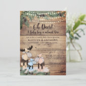 Invitation Cute Rustic Winter Deer Couple Baby Boy Douche (Debout devant)
