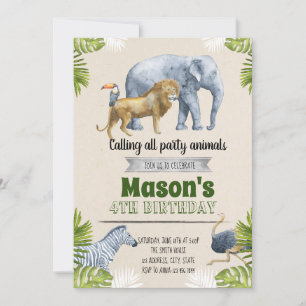 Invitation Cute safari