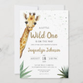 Invitation Cute Safari Adventure Giraffe Baby shower (Devant)