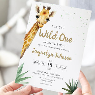 Invitation Cute Safari Adventure Giraffe Baby shower