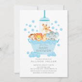 Invitation Cute Safari Animaux Douches Garçons Bébé Invitatio (Devant)