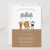 Invitation Cute Safari Boho Bébé Animaux (Devant)
