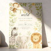 Invitation Cute Safari Jungle Bébé Animaux Anniversaire