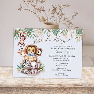 Invitation Cute Safari Jungle C'est un garçon Baby Shower