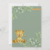 Invitation Cute Safari Jungle Lion Eucalyptus Baby shower (Dos)