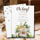 Invitation Cute Safari Jungle Zoo Animaux Baby shower Garçon