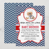 Invitation Cute Sailor Boy Baby shower nautique (Devant / Derrière)