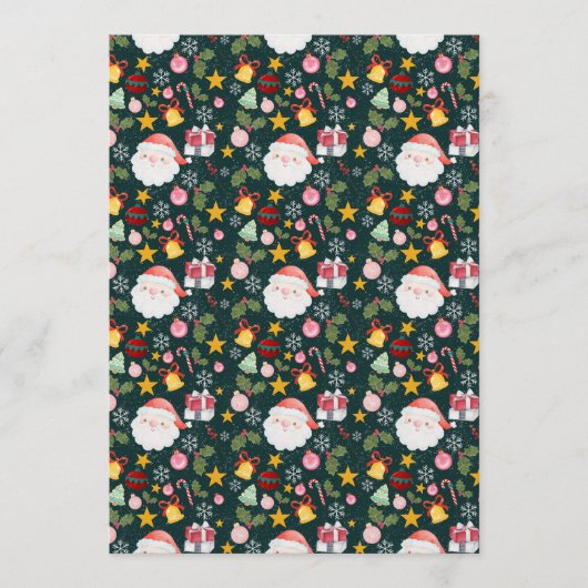 Invitation Cute Santa Claus Holiday Seamless Pattern (Devant)