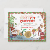 Invitation Cute Santa Elves Official Nice List Certificate (Devant)