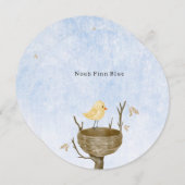 Invitation Cute Scene With Little Baby Bird In A Bird's Nest (Devant / Derrière)