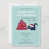 Invitation Cute Secret Père Noël Gift Exchange Party Invitati (Devant)