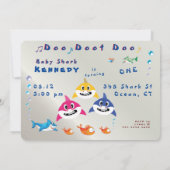 Invitation Cute Shark 🦈 Super Birthday Ocean Party (Dos)