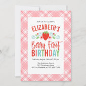 Invitation Cute simple Berry Rouge doux Anniversaire (Devant)