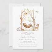 Invitation Cute Simple Bois animaux Baby Boy Douche (Devant)