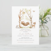 Invitation Cute Simple Bois animaux Baby Boy Douche (Debout devant)