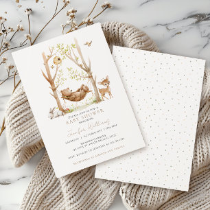 Invitation Cute Simple Bois animaux Baby Boy Douche