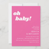 Invitation Cute Simple Rose Chaud Moderne Oh Baby shower (Devant)