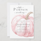 Invitation Cute Simple Rose Petit Citrouille Baby Girl Douche (Devant)