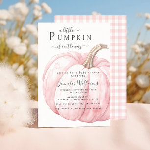 Invitation Cute Simple Rose Petit Citrouille Baby Girl Douche