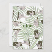 Invitation Cute Sloth Animal dans la forêt sauvage fête d'ann (Devant)