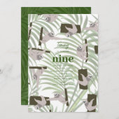 Invitation Cute Sloth Animal dans la forêt sauvage fête d'ann (Devant / Derrière)