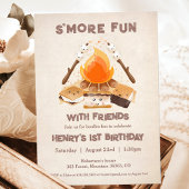 Invitation Cute S'more Fun Campfire 1er Anniversaire
