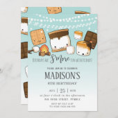 Invitation Cute S'more Smores Camping Bonfire Anniversaire (Devant / Derrière)