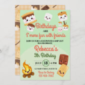 Invitation Cute S'mores Campout Anniversaire (Devant / Derrière)