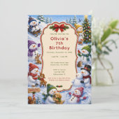 Invitation Cute Snowman Christmas Party (Debout devant)