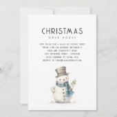 Invitation Cute Snowman Maison ouverte de Noël (Devant)