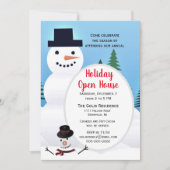 Invitation Cute Snowman Noël Holiday Open House (Devant)