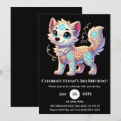 Invitation Cute Snowy Pup Anniversaire (Devant / Derrière)
