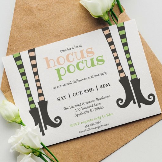 Invitation Cute sorcière Leggings & Boots Hocus Pocus Hallowe
