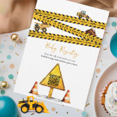 Invitation Cute Sous Construction Camion Camion bébé garçon d
