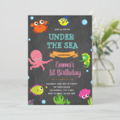 Invitation Cute sous l'invitation de la douche d'anniversaire (Debout devant)