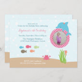 Invitation Cute sous l'invitation de la fête d'anniversaire d (Devant / Derrière)