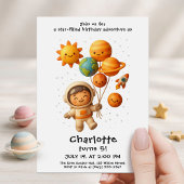 Invitation Cute Space Explorer Birthday Card