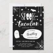 Invitation Cute Spooktacular Black Kids Halloween Anniversair (Devant)