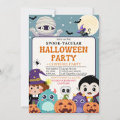 Invitation Cute Spooktacular Halloween Costume Party Kids (Devant)