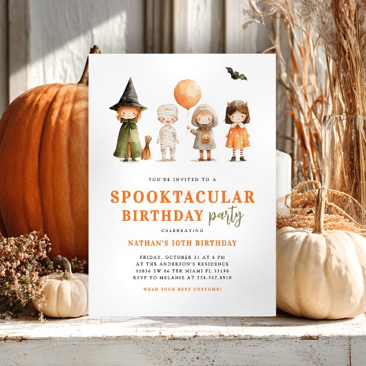 Invitation Cute Spooktacular Halloween fête d'anniversaire