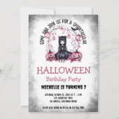 Invitation Cute Spooktacular Halloween gothique Fille Anniver (Devant)