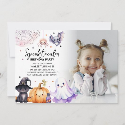 Invitation Cute Spooktacular Photo Anniversaire (Devant)