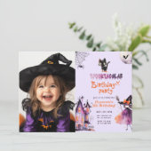 Invitation Cute Spooktacular photo d'anniversaire Halloween f (Debout devant)