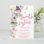 Invitation Cute Spring Butterfly boho floral doux 16 (Debout devant)