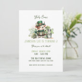 Invitation Cute St patrick Highland Cow Livres Chiot Annivers (Debout devant)