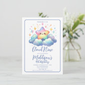Invitation Cute Star Cloud 9 Filles 9e anniversaire (Debout devant)