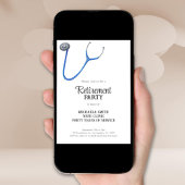 Invitation Cute Stethoscope Doctor Nurse Retraite Photo